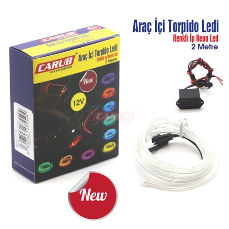 ELASTİK NEON KABLO 2MT SIKIŞTIRMALI 12V AÇIK MAVİ 4327558 CARUB