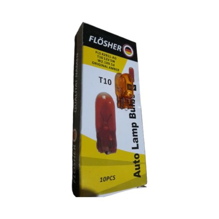AMPÜL NORMAL DİPSİZ T10 12V 5W AMBER TURUNCU ORJİNAL CAM GERMANY FLÖSS