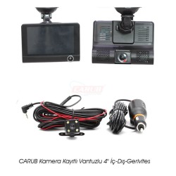 DVR KAYIT CİHAZI VANTUZLU ARAÇ İÇ-DIŞ + GERİ GÖRÜŞ KAMERASI 4 KAYITLI