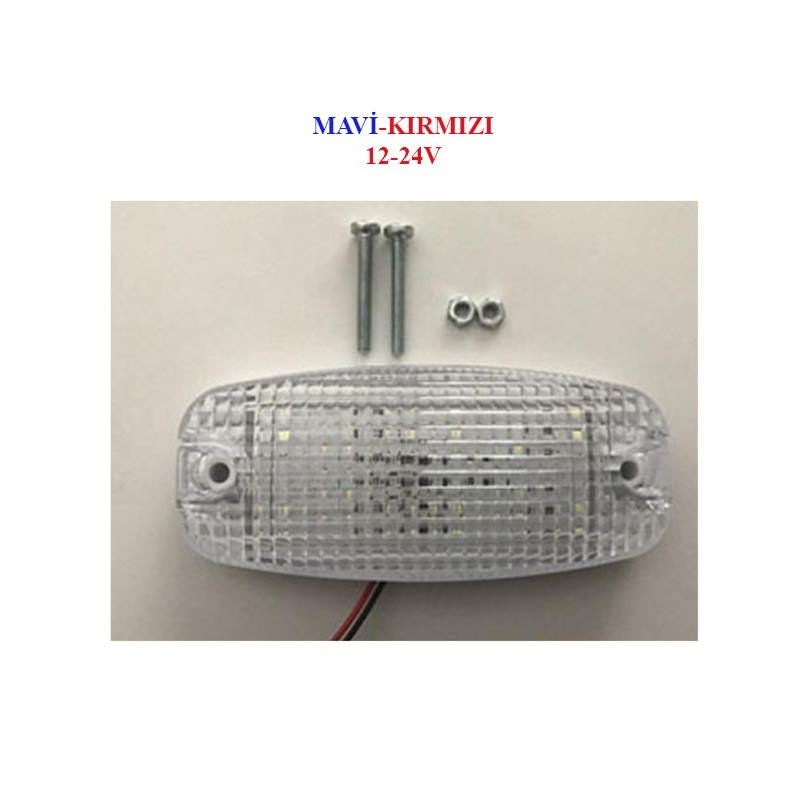ÇAKAR LAMBA 12V 24V 12 LEDLİ MAVİ KIRMIZI TAS 041M 12 TAS041M TAS