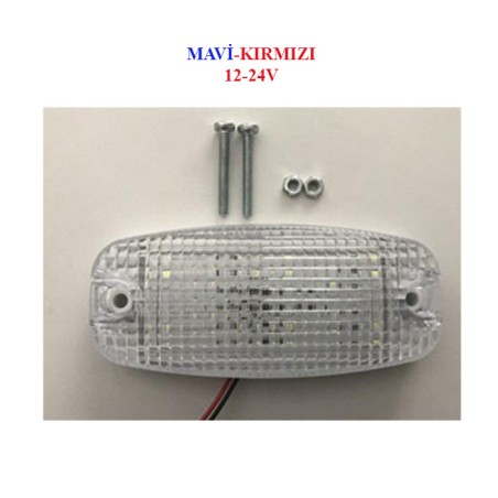 ÇAKAR LAMBA 12V 24V 12 LEDLİ MAVİ KIRMIZI TAS 041M 12 TAS041M TAS