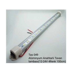 TAVAN LAMBASI ANAHTARLI ALÜMİNYUM 12V BEYAZ 100CM TAS 049B-12 TAS049B-