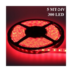 ELASTİK LED SİLİKONLU 5MT 300 LED KIRMIZI 24V LR 178K 24 LR-178R-24V L