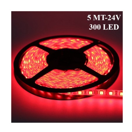 ELASTİK LED SİLİKONLU 5MT 300 LED KIRMIZI 24V LR 178K 24 LR-178R-24V L