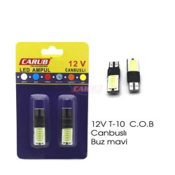 AMPÜL DİPSİZ LED 12V COB BUZ MAVİ 8000K 0405530 CARUB