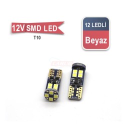AMPÜL DİPSİZ LED 12V 12 LED SMD CANBUS FİBER BEYAZ 0405532 CARUB