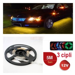 ELASTİK LED SİLİKONLU 5MT 3 ÇİPLİ 12V SARI CARUB 4327527 CARUB