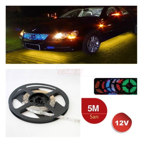 ELASTİK LED SİLİKONLU 5MT 300 LED 12V SARI CARUB 4327481 CARUB