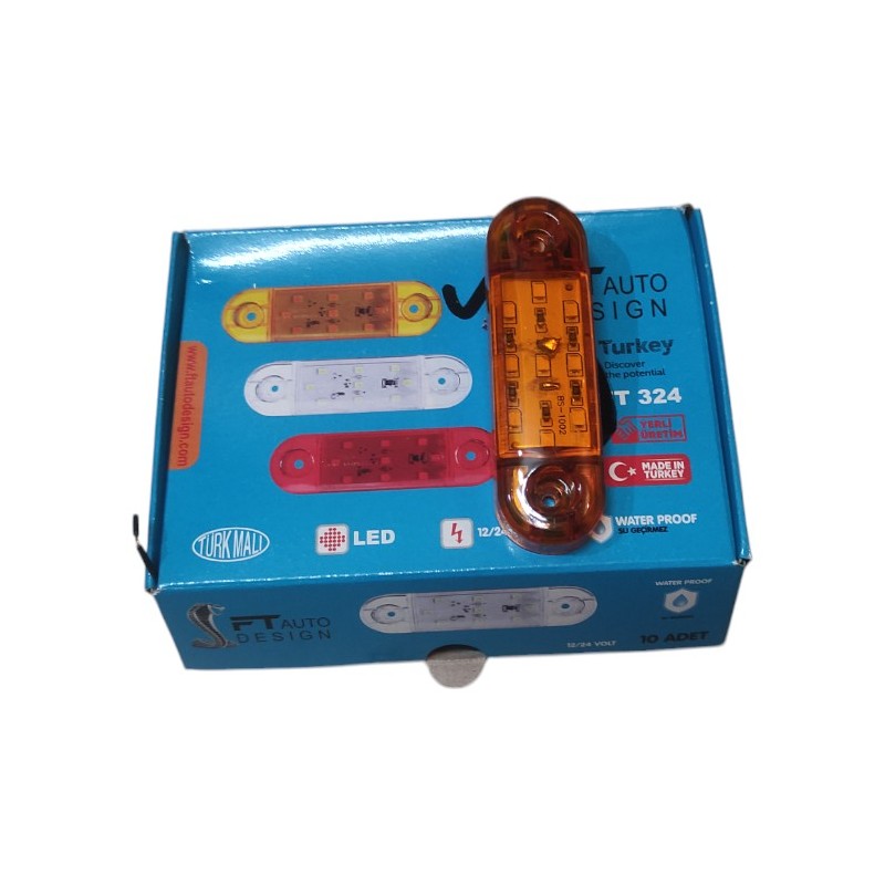 LEDLİ LAMBA TOMBUL PARMAK ÇAMURLUK İÇİ - ARAÇ ALTI 9 LED SARI 85X25MM