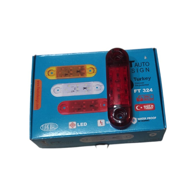 LEDLİ LAMBA TOMBUL PARMAK ÇAMURLUK İÇİ - ARAÇ ALTI 9 LED KIRMIZI 85X25