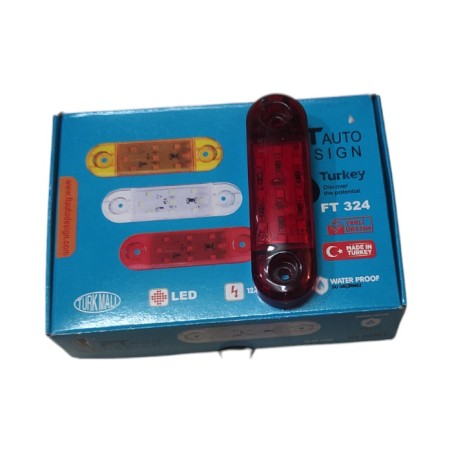 LEDLİ LAMBA TOMBUL PARMAK ÇAMURLUK İÇİ - ARAÇ ALTI 9 LED KIRMIZI 85X25