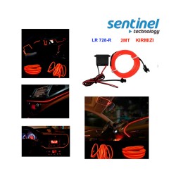 ELASTİK NEON KABLO 2MT SIKIŞTIRMALI 12V KIRMIZI LR 728 2MT R LR-728-2M