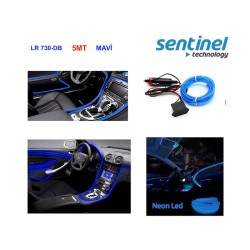 ELASTİK NEON KABLO 5MT SIKIŞTIRMALI 12V MAVİ LR 728 5MT DB LR-730-5MT-