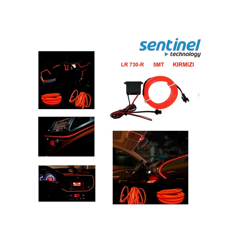 ELASTİK NEON KABLO 5MT SIKIŞTIRMALI 12V KIRMIZI LR 728 5MT R LR-730-5M