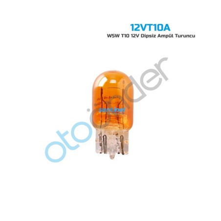 AMPÜL NORMAL DİPSİZ T10 12V 5W AMBER TURUNCU SENTİNEL 12VT10T 12VT10A