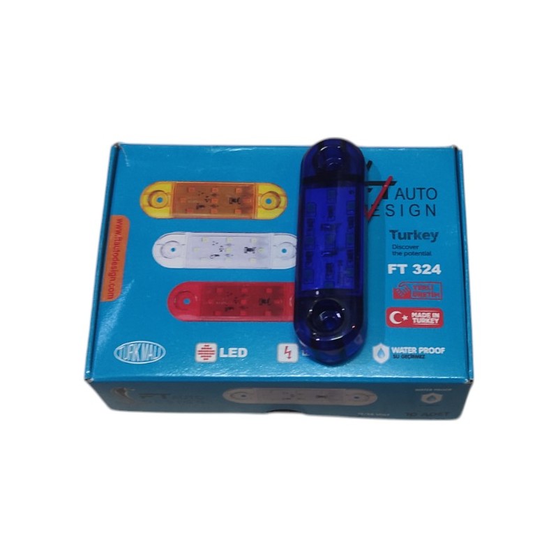 LEDLİ LAMBA TOMBUL PARMAK ÇAMURLUK İÇİ - ARAÇ ALTI 9 LED MAVİ 85X25MM