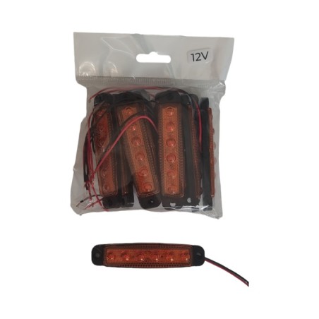LED LAMBA PARMAK 6 LED İNCE MERCEKLİ SARI 12V (PARLAK) 96X21MM FT 322