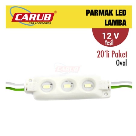 LED LAMBA MODÜL TİP OVAL 3 LED ŞEFFAF YEŞİL 12V CARUB 0409914 CARUB