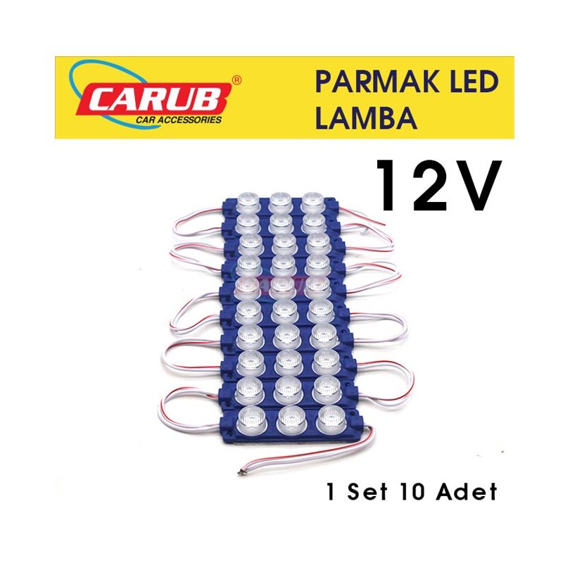 LED LAMBA MODÜL TİP 3 LEDLİ MERCEK CAMLI SOFT MAVİ 12V 0409929 CARUB
