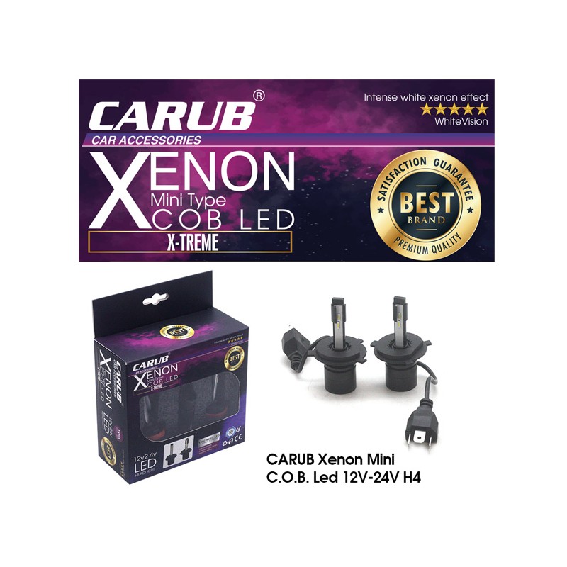 XENON LED X-TREME MİNİ C.O.B LED 12-24V CARUB H4 0411280 CARUB