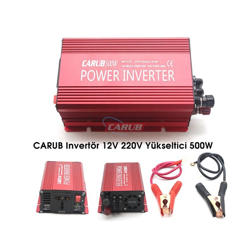 İNVERTÖR 12V-220V YÜKSELTİCİ 500W USBLİ AKÜ MAŞ + ÇAKMAK UCU 4621763 4