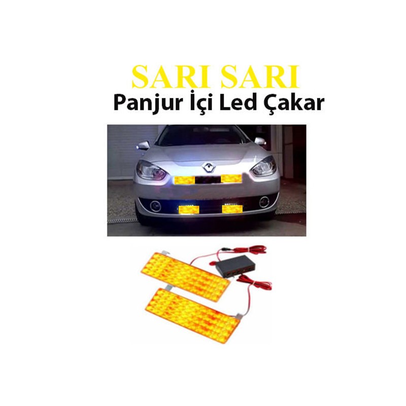 ÇAKAR LAMBA PANJUR İÇİ D.DÖRTGEN 96 LED 24V SARI-SARI 185X65 0805018 K