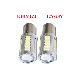 AMPÜL 67-93 LED 12V-24V COB KIRMIZI 33 LED MERCEKLİ 4506024 KGN