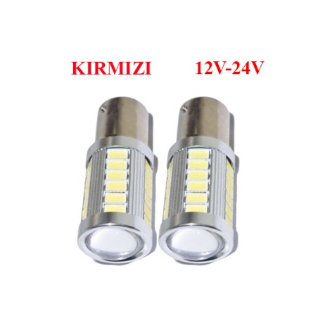 AMPÜL 67-93 LED 12V-24V COB KIRMIZI 33 LED MERCEKLİ 4506024 KGN