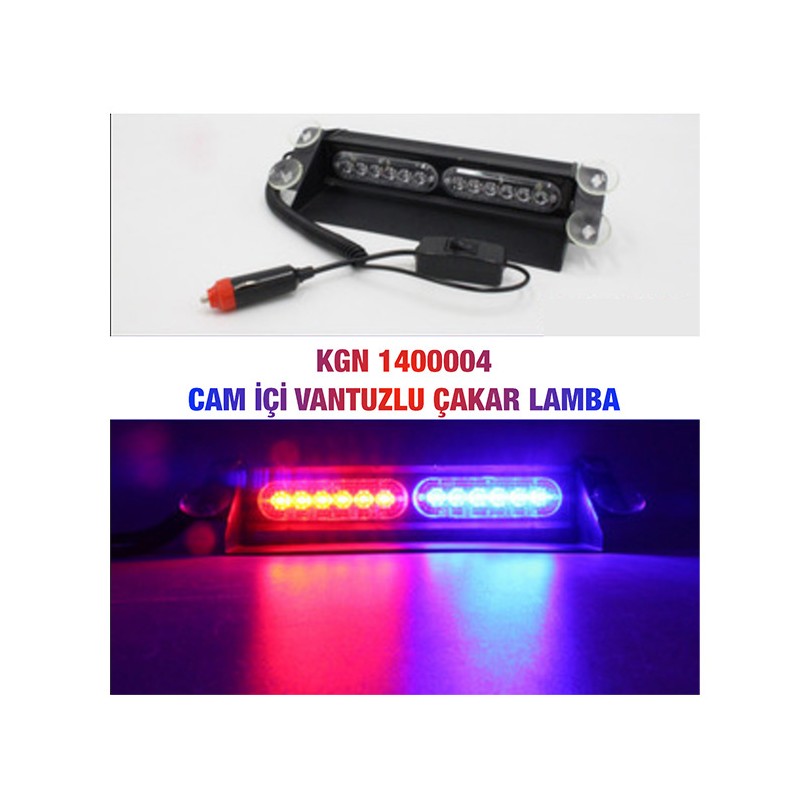 ÇAKAR LAMBA CAM ÖNÜ CAM İÇİ VANTUZLU KIRMIZI-MAVİ 1400004 KGN