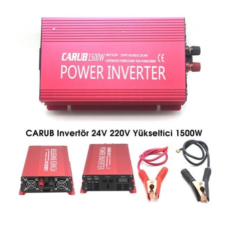 İNVERTÖR 24V-220V YÜKSELTİCİ 1500W WI + USB 4621764 CARUB