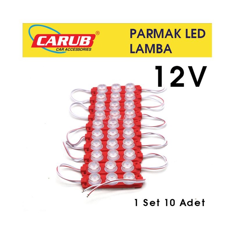 LED LAMBA MODÜL TİP 3 LEDLİ MERCEK CAMLI SOFT KIRMIZI 12V 0409930 CARU