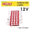LED LAMBA MODÜL TİP 3 LEDLİ MERCEK CAMLI SOFT KIRMIZI 12V 0409930 CARU