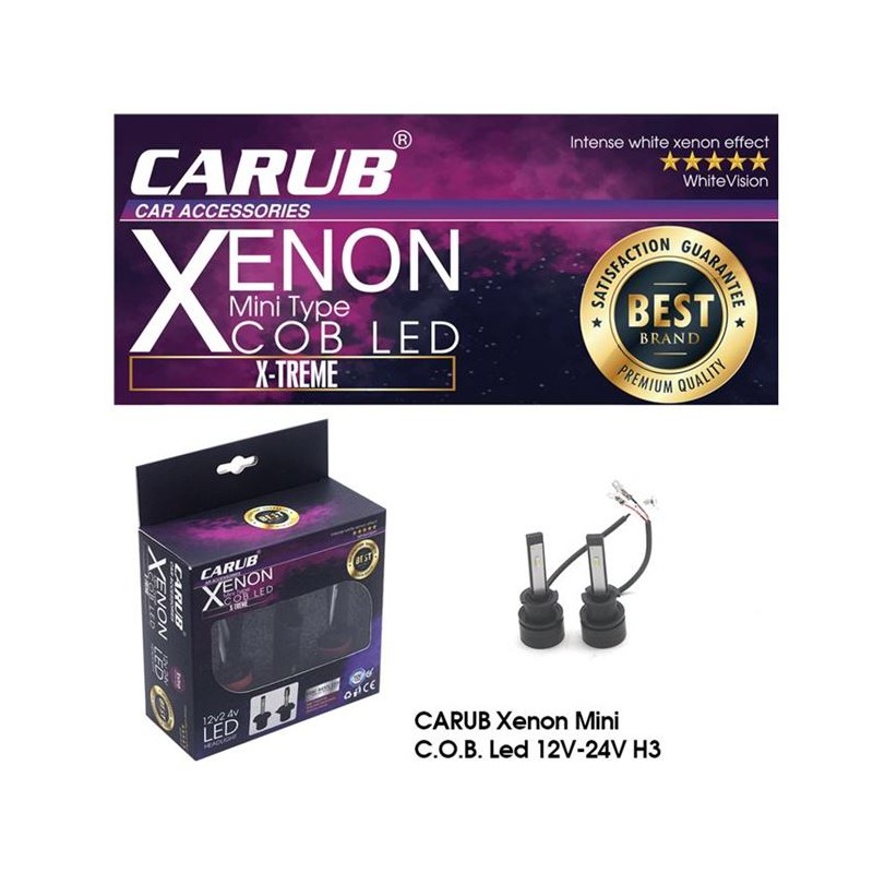XENON LED X-TREME MİNİ C.O.B LED 12-24V CARUB H3 0411282 CARUB
