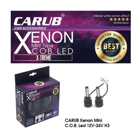XENON LED X-TREME MİNİ C.O.B LED 12-24V CARUB H3 0411282 CARUB
