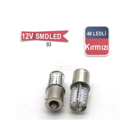 AMPÜL 93 LED 12V 48 LED SMD KIRMIZI 0403046 0403046- CARUB