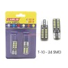 AMPÜL DİPSİZ LED 12V T10 24 SMD FİBER BEYAZ 0405535 CARUB