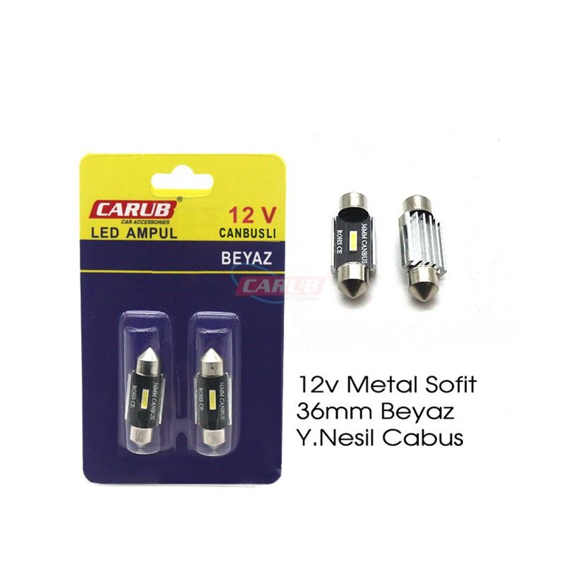 AMPÜL SOFİT LED 12V METAL CANBUS Y. NESİL BEYAZ 36MM 0402235 CARUB