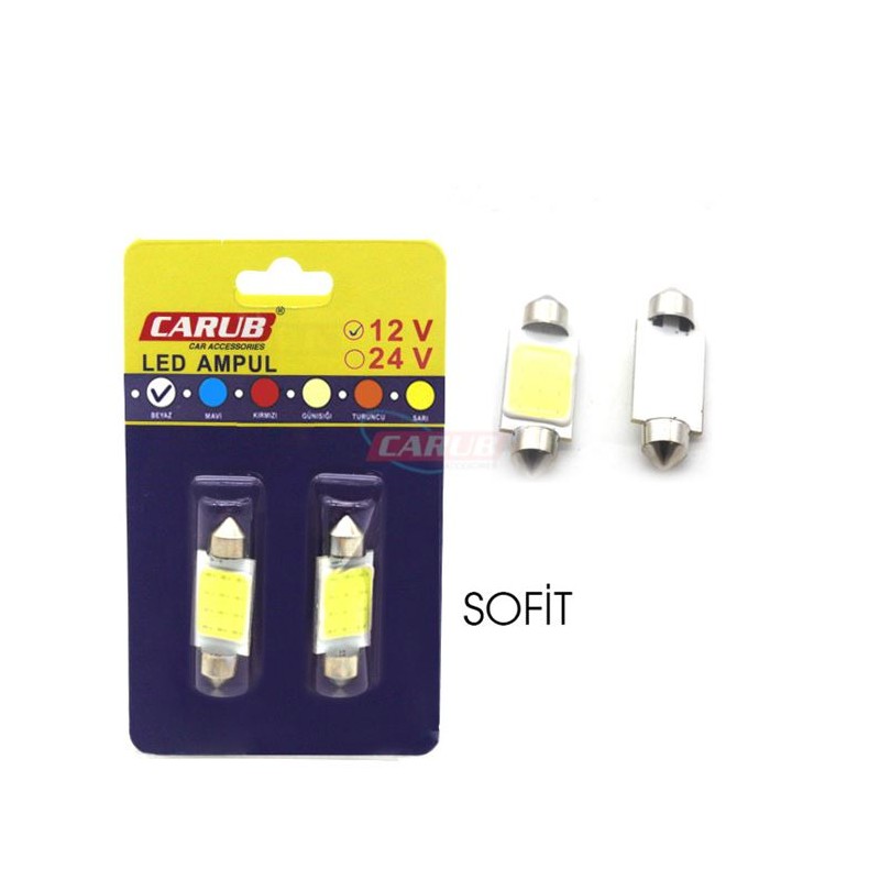 AMPÜL SOFİT LED 12V COB 39MM BEYAZ 0402240 CARUB