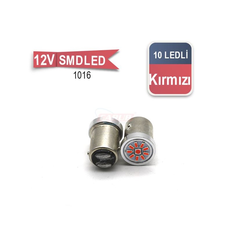 AMPÜL 1016 LED 12V 10 SMD KIRMIZI 0403044 CARUB