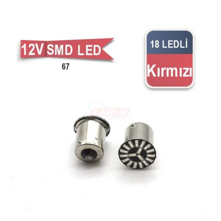 AMPÜL 67-93 LED 12V 18 SMD KIRMIZI 0403002 CARUB