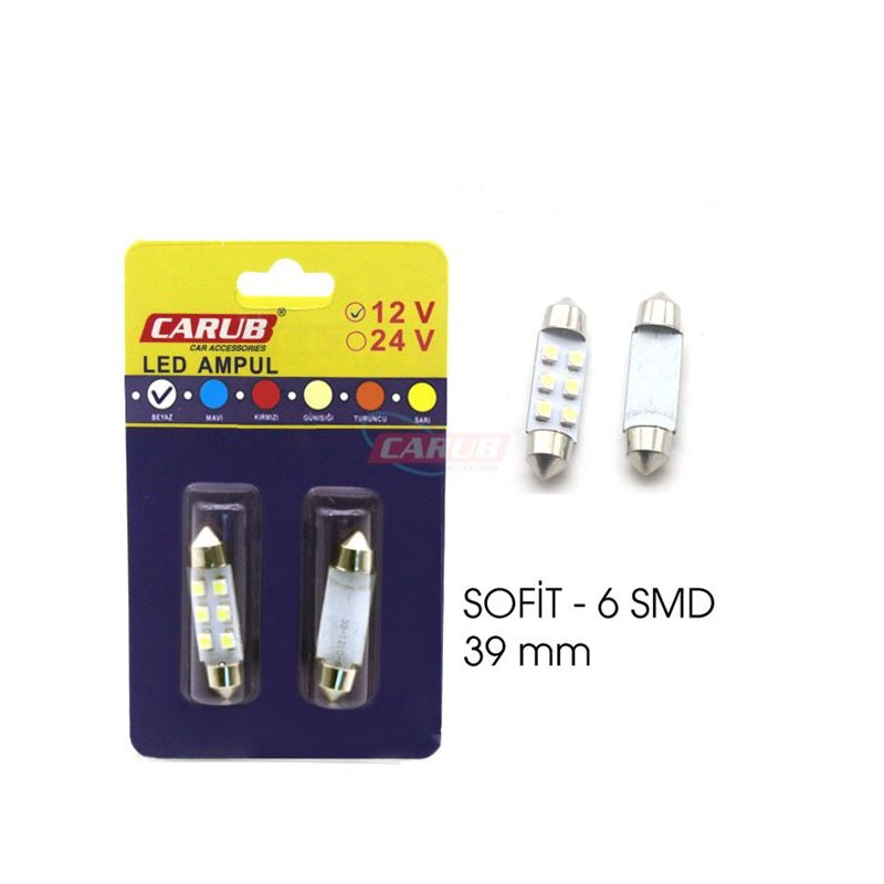 AMPÜL SOFİT LED 12V METAL CANBUS Y. NESİL BEYAZ 39MM 0402230 CARUB