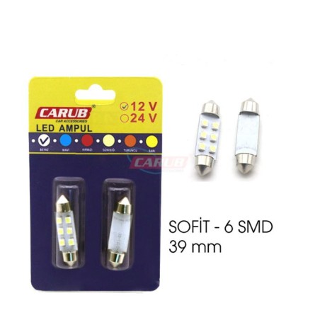 AMPÜL SOFİT LED 12V METAL CANBUS Y. NESİL BEYAZ 39MM 0402230 CARUB