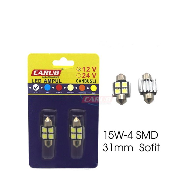 AMPÜL SOFİT LED 12V METAL CANBUS Y. NESİL BEYAZ 31MM 0402213 CARUB