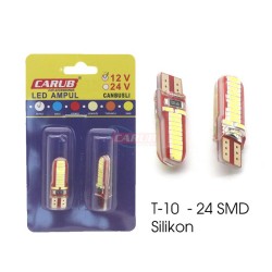 AMPÜL DİPSİZ LED 12V T10 8W SİLİKON BEYAZ 0405541 CARUB