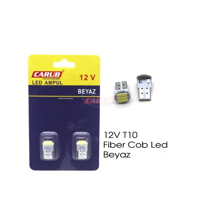 AMPÜL DİPSİZ LED 12V T10 FİBER COB BEYAZ 0400255 CARUB