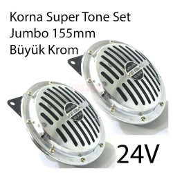 KORNA ELEKTRONİK HELLA TİP SUPER TONE KROMAJLI JUMBO BÜYÜK BOY 24V 155