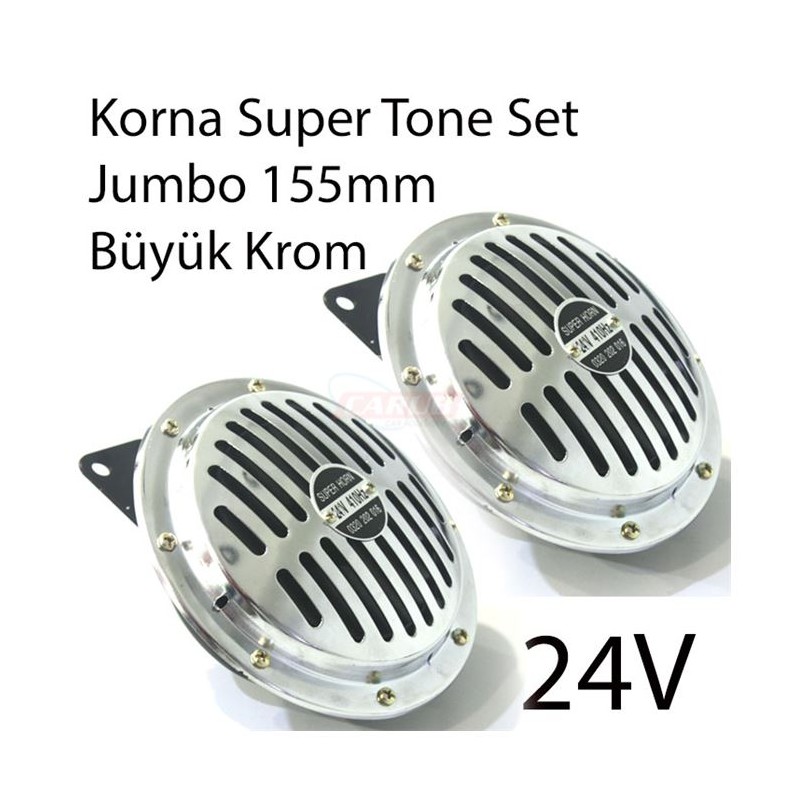 KORNA ELEKTRONİK HELLA TİP SUPER TONE KROMAJLI JUMBO BÜYÜK BOY 24V 155