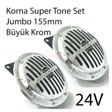 KORNA ELEKTRONİK HELLA TİP SUPER TONE KROMAJLI JUMBO BÜYÜK BOY 24V 155