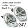 KORNA ELEKTRONİK HELLA TİP SUPER TONE KROMAJLI JUMBO BÜYÜK BOY 24V 155