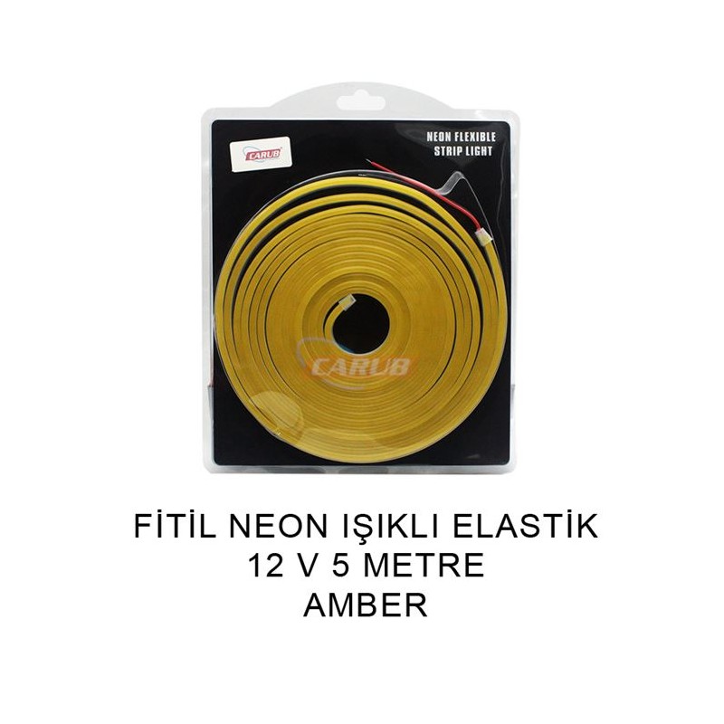 ELASTİK NEON ŞERİT LED ŞEFFAF IŞIKLI SARI 5MT 4327610 CARUB